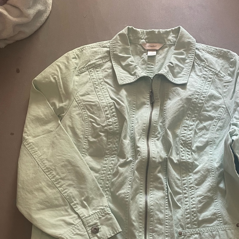 Check banks teal jacket size 1x